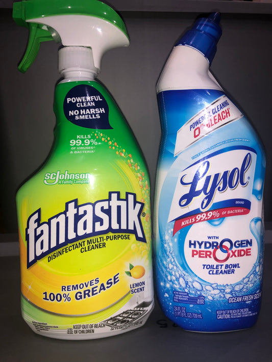 Lysol Toilet Bowl Cleaner / Fantastik Disinfectant Multipurpose Cleaner